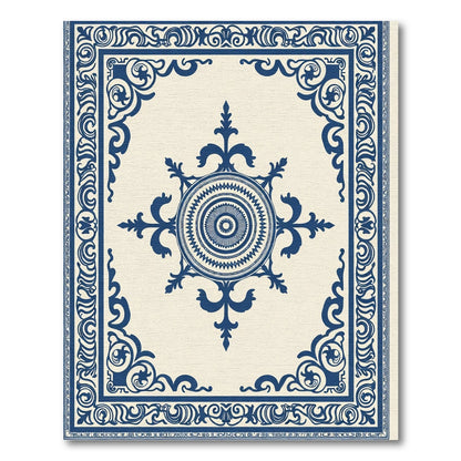 Deep Blue Medallion Eastern Border Rug