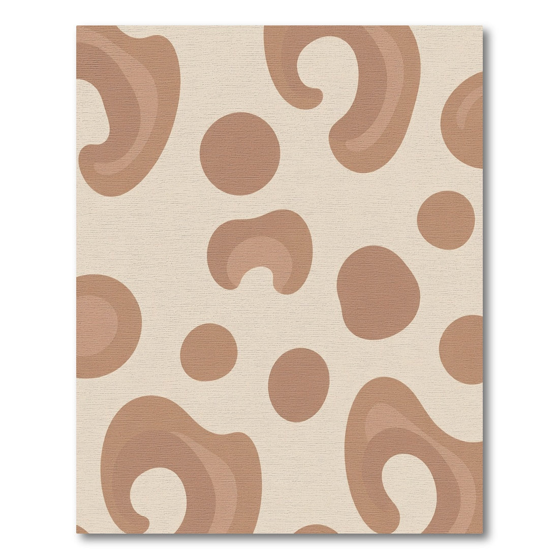 Earthy Brown Abstract Biomorphic Forms Rug