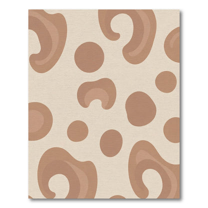 Earthy Brown Abstract Biomorphic Forms Rug