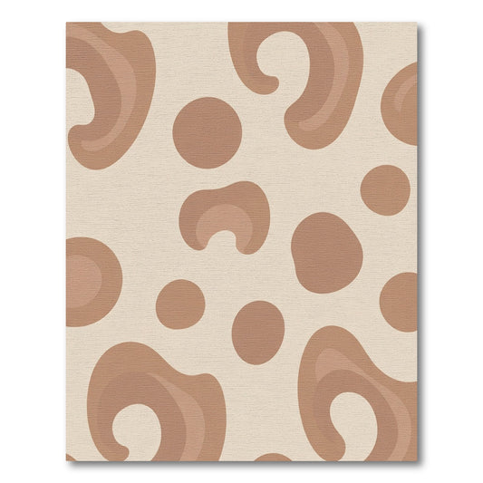 Earthy Brown Abstract Biomorphic Forms Rug