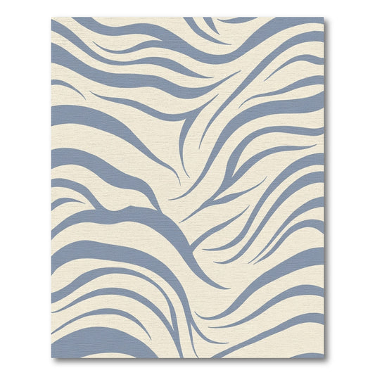 Pale Blue Swirling Abstract Zebra Rug