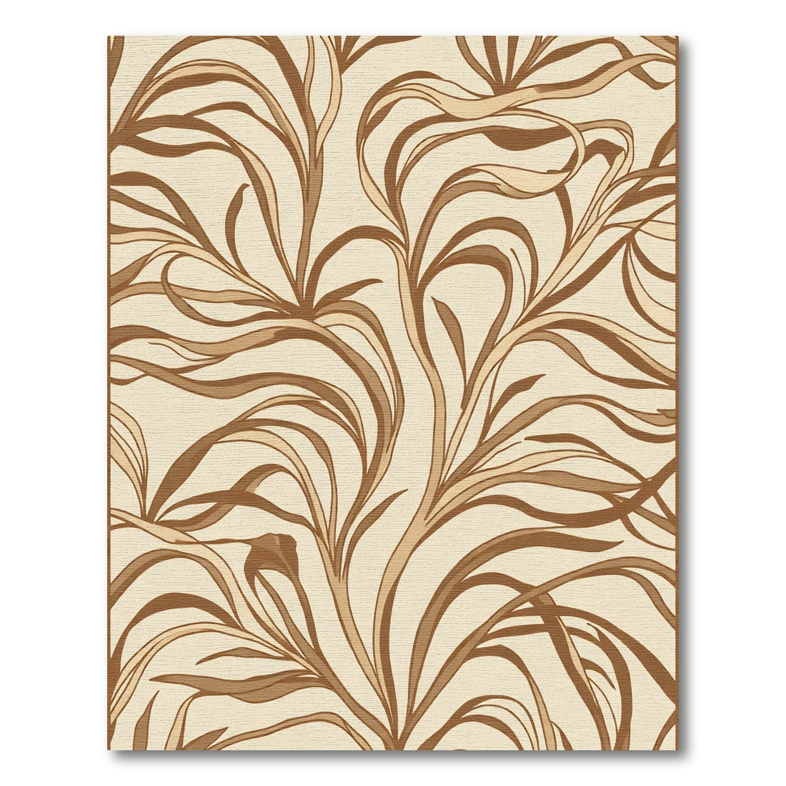 Art Nouveau Tan Organic Swirls Rug