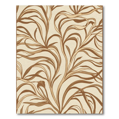 Art Nouveau Tan Organic Swirls Rug