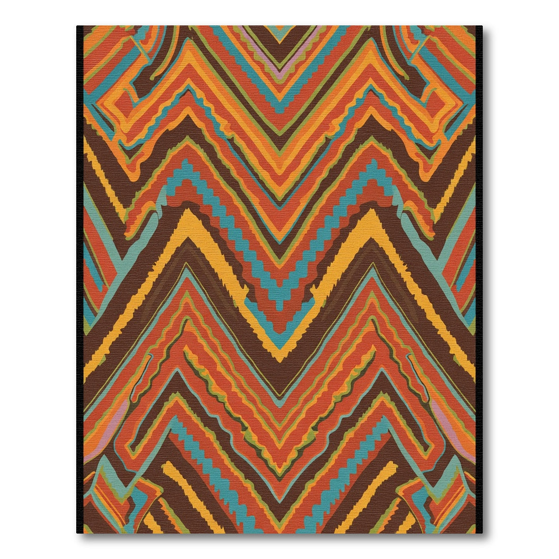 Bold Retro Zigzag Chevron Orange Rug