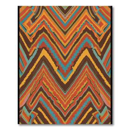 Bold Retro Zigzag Chevron Orange Rug
