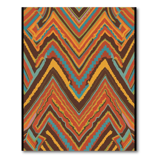 Bold Retro Zigzag Chevron Orange Rug