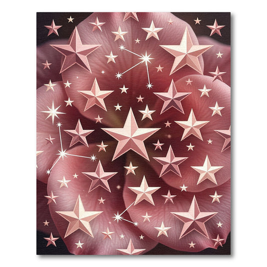 Rose Gold Star Constellation Pattern Rug