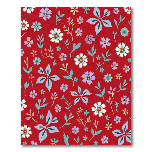 Classic Red Floral Spray Rug