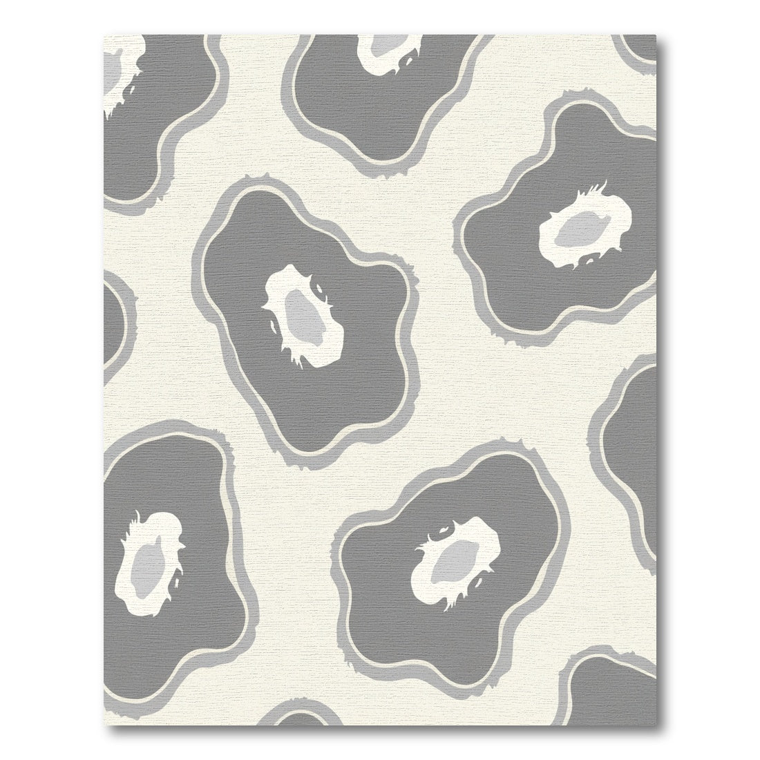 Abstract Gray Organic Bloom Rug