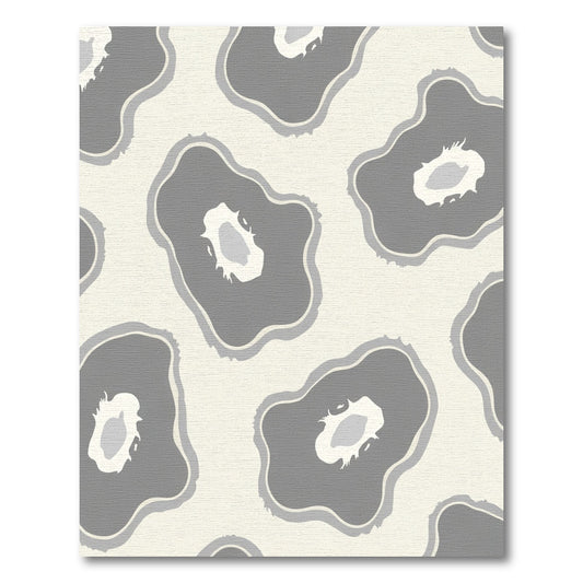 Abstract Gray Organic Bloom Rug