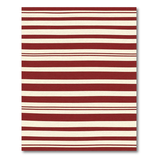 Crimson Cream Horizontal Stripe Rug