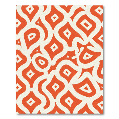 Orange Diamond Tribal Arch Rug