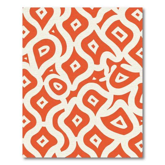 Orange Diamond Tribal Arch Rug