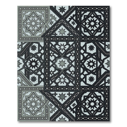 Geometric Star Medallion Mosaic Rug