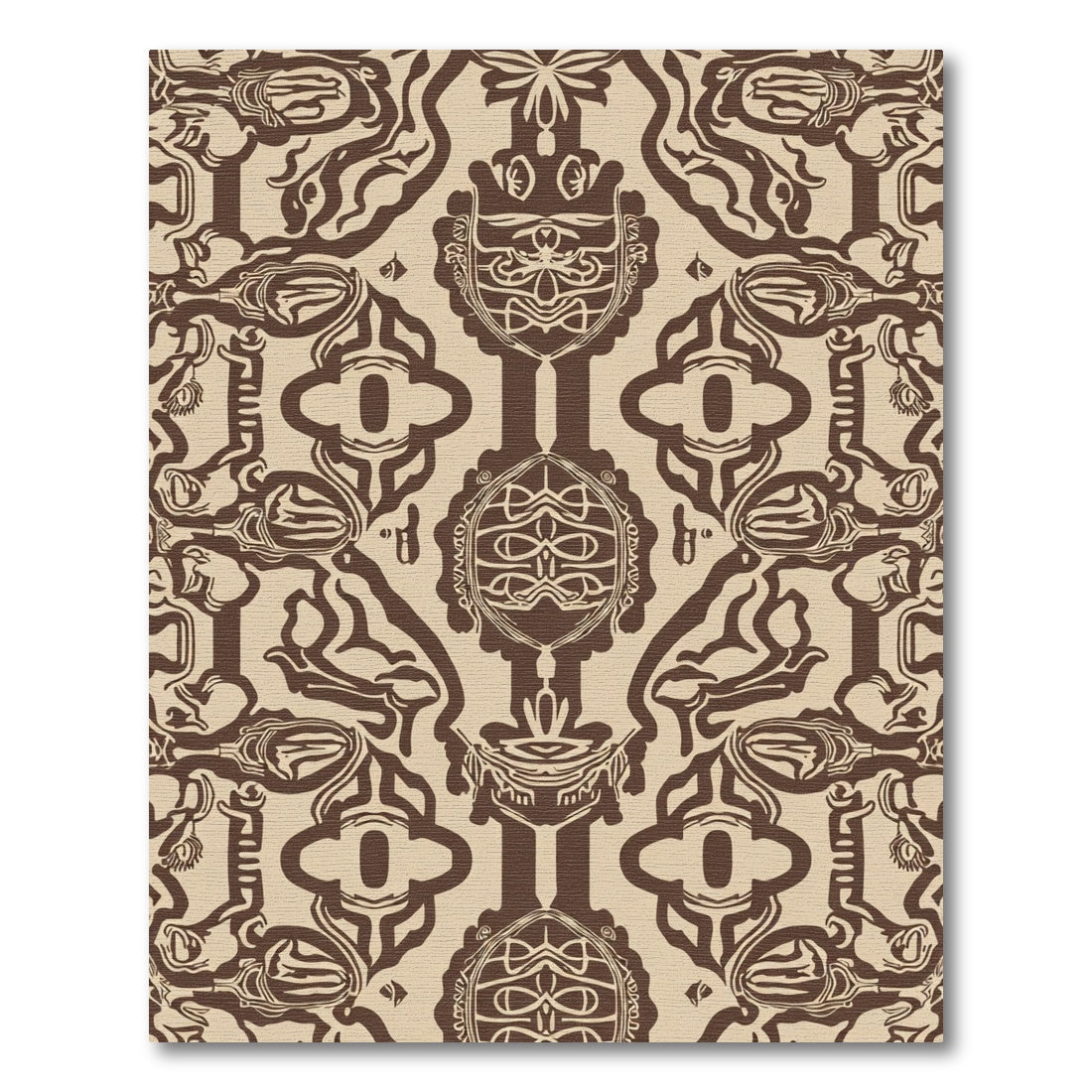 Sepia Abstract Tribal Shield Rug