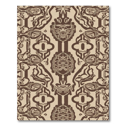 Sepia Abstract Tribal Shield Rug