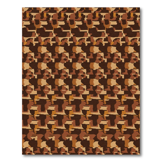 Brown Camouflage Abstract Blocks Rug