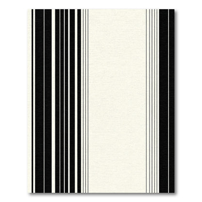 Modern Black Ivory Linear Arrangement Rug