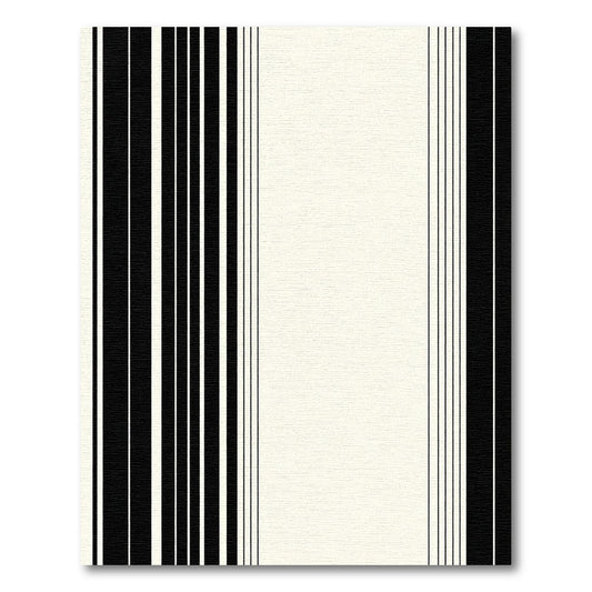 Modern Black Ivory Linear Arrangement Rug