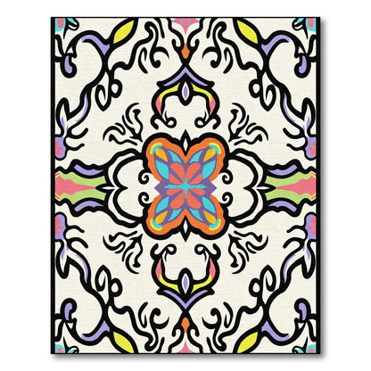 Vibrant Colorful Floral Medallion Rug