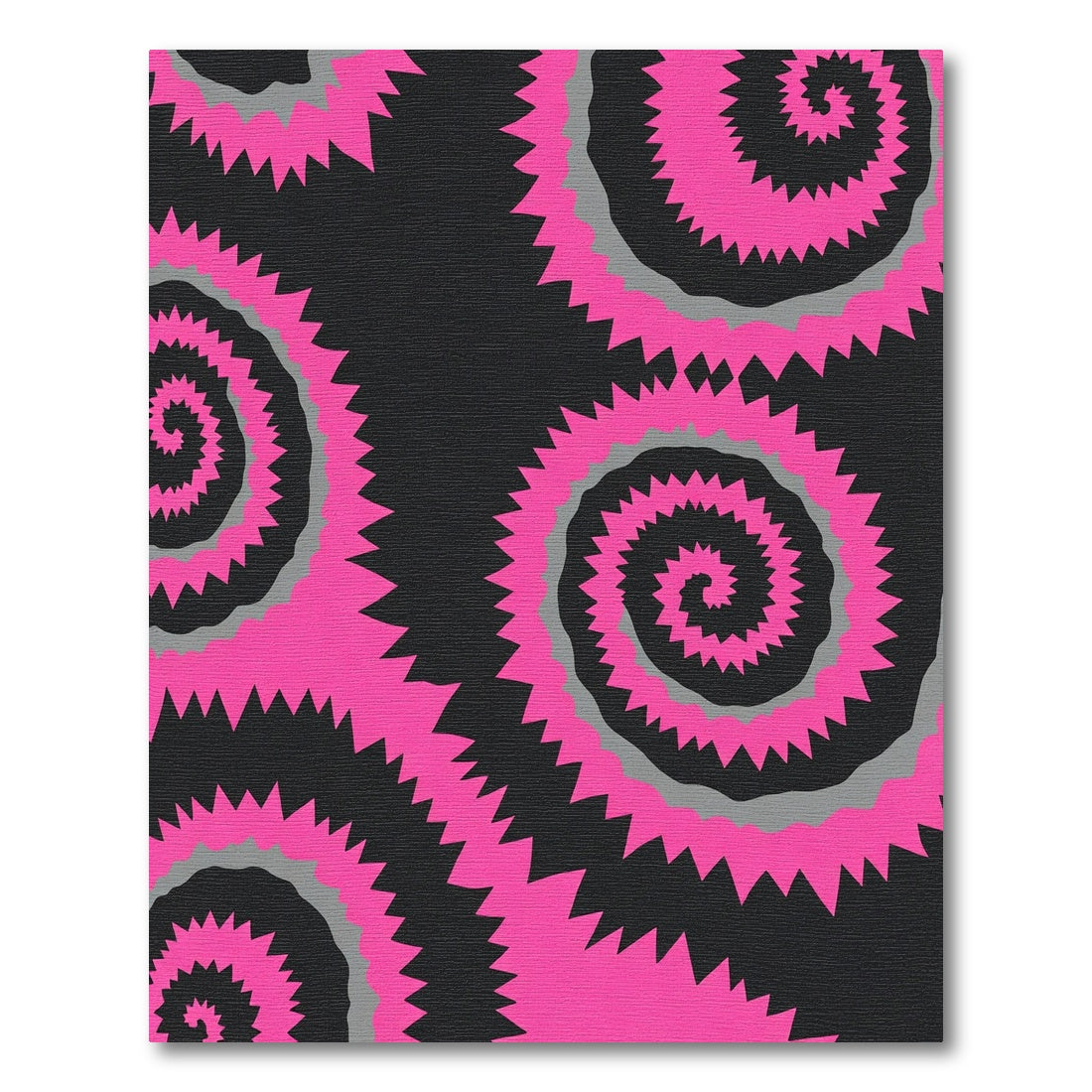 Hot Pink Jagged Spiral Rug