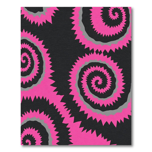Hot Pink Jagged Spiral Rug