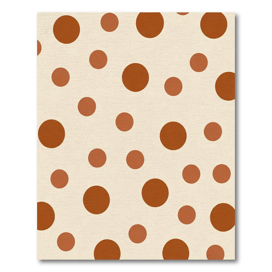 Retro Terracotta Polka Dot Rug