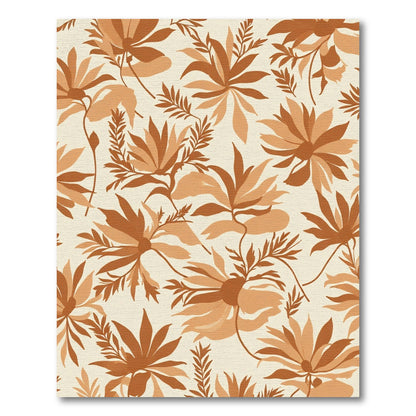 Terracotta Floral Branch Arrangement Rug
