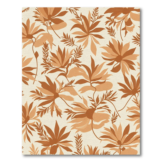 Terracotta Floral Branch Arrangement Rug