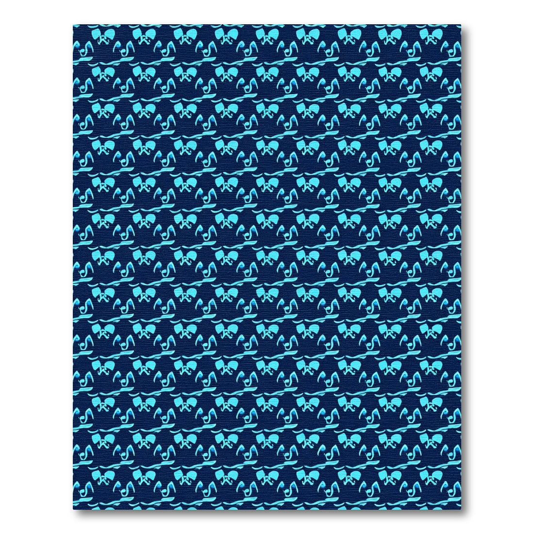 Deep Blue Abstract Elephant Repeat Rug