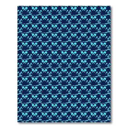 Deep Blue Abstract Elephant Repeat Rug