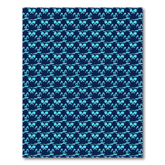 Deep Blue Abstract Elephant Repeat Rug
