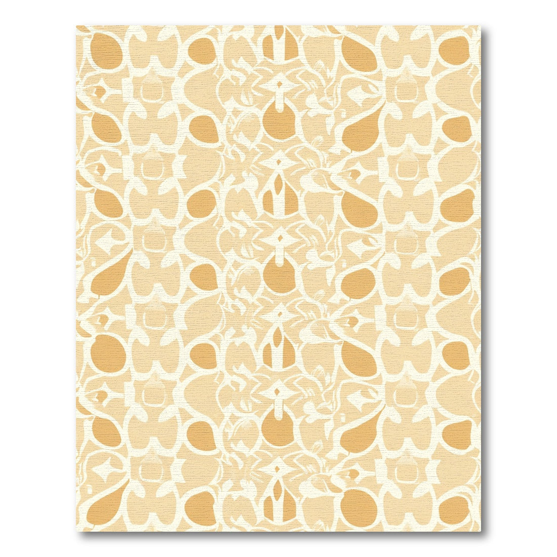 Golden Ochre Abstract Symmetry Rug