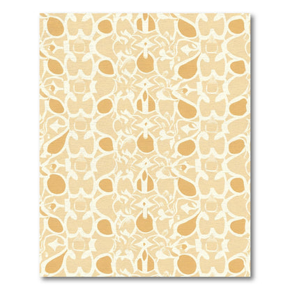 Golden Ochre Abstract Symmetry Rug