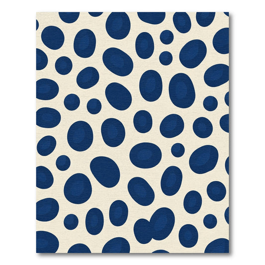 Deep Blue Organic Spot Scatter Rug