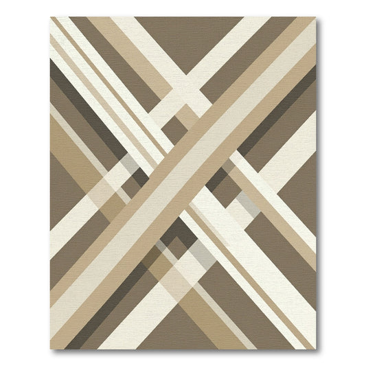 Minimalist Neutral Earth Tones Geometric Cross Rug
