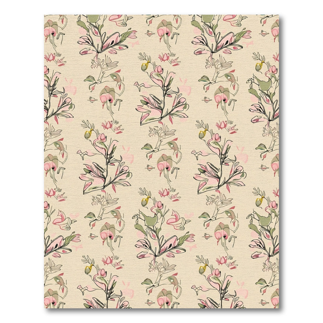 Soft Pink Delicate Branch Floral Rug