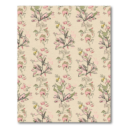 Soft Pink Delicate Branch Floral Rug