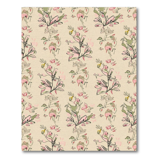 Soft Pink Delicate Branch Floral Rug