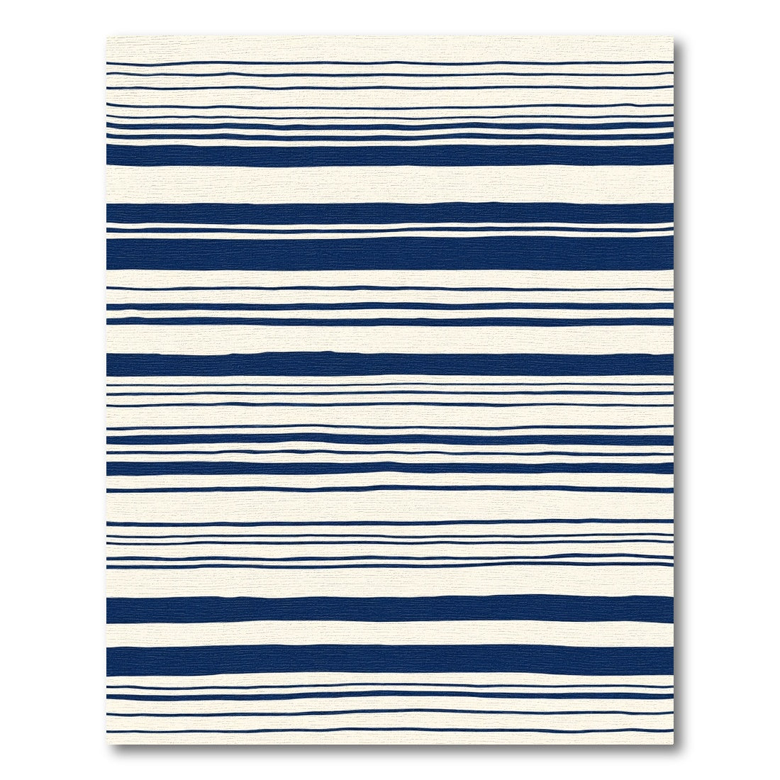 Navy Blue Cream Stripe Textural Rug