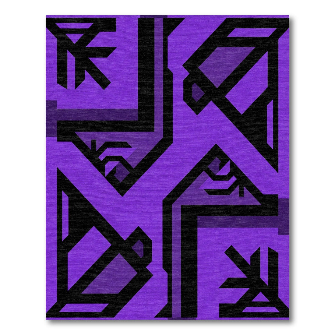 Bold Purple Geometric Angular Rug