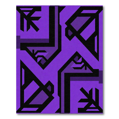 Bold Purple Geometric Angular Rug