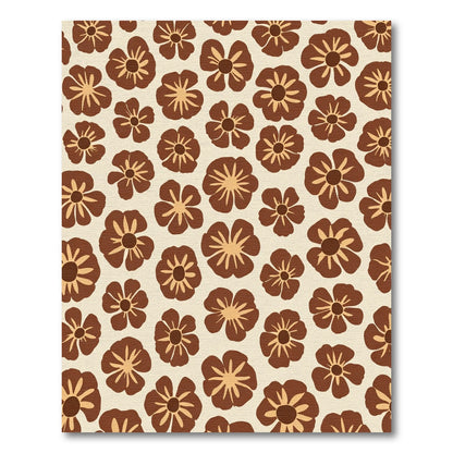 Brown Cream Floral Bloom Arrangement Rug
