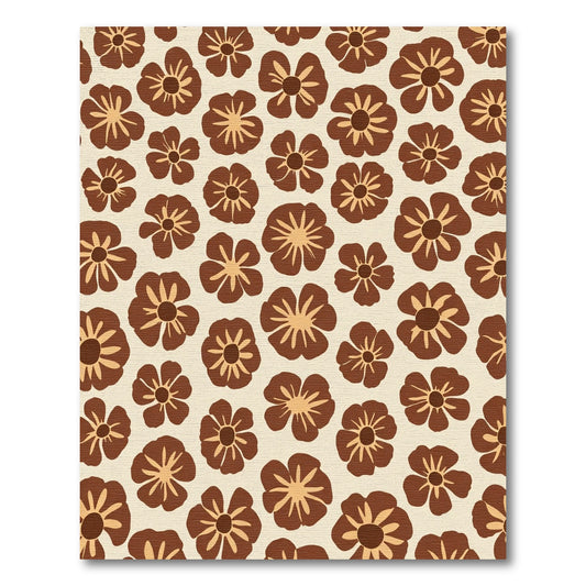 Brown Cream Floral Bloom Arrangement Rug