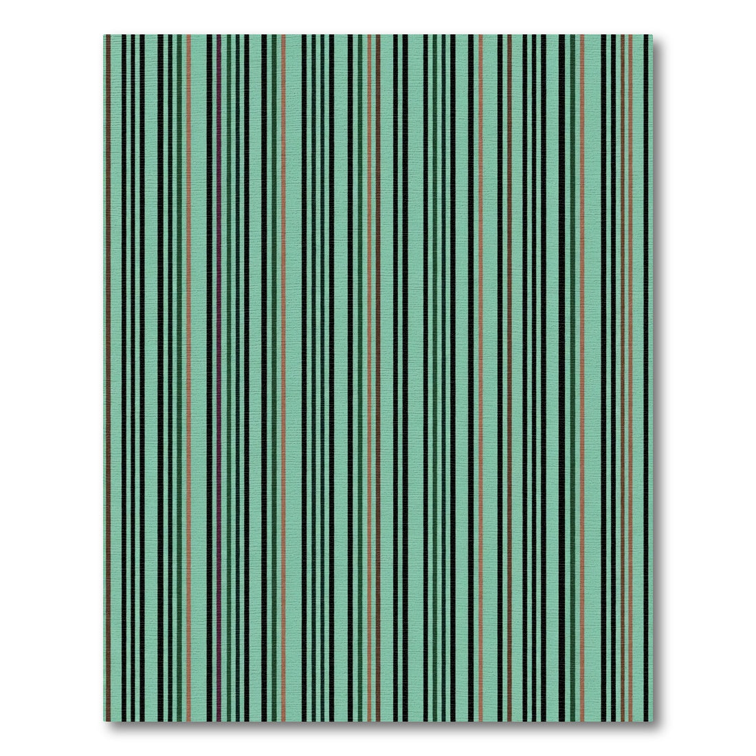 Modern Mint Green Striped Harmony Rug