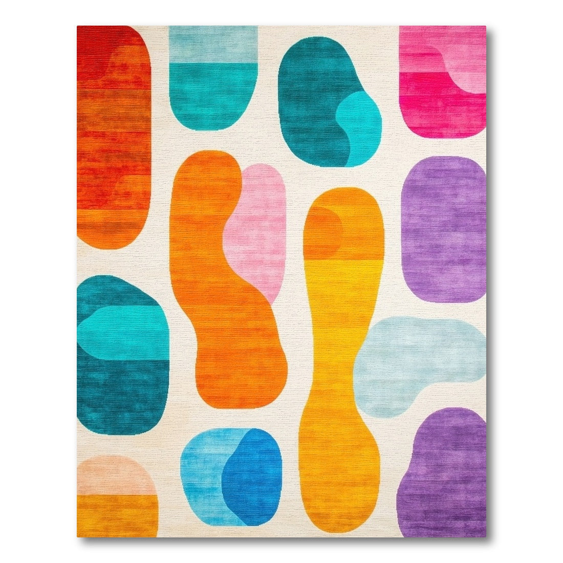 Vibrant Abstract Organic Shapes Rug