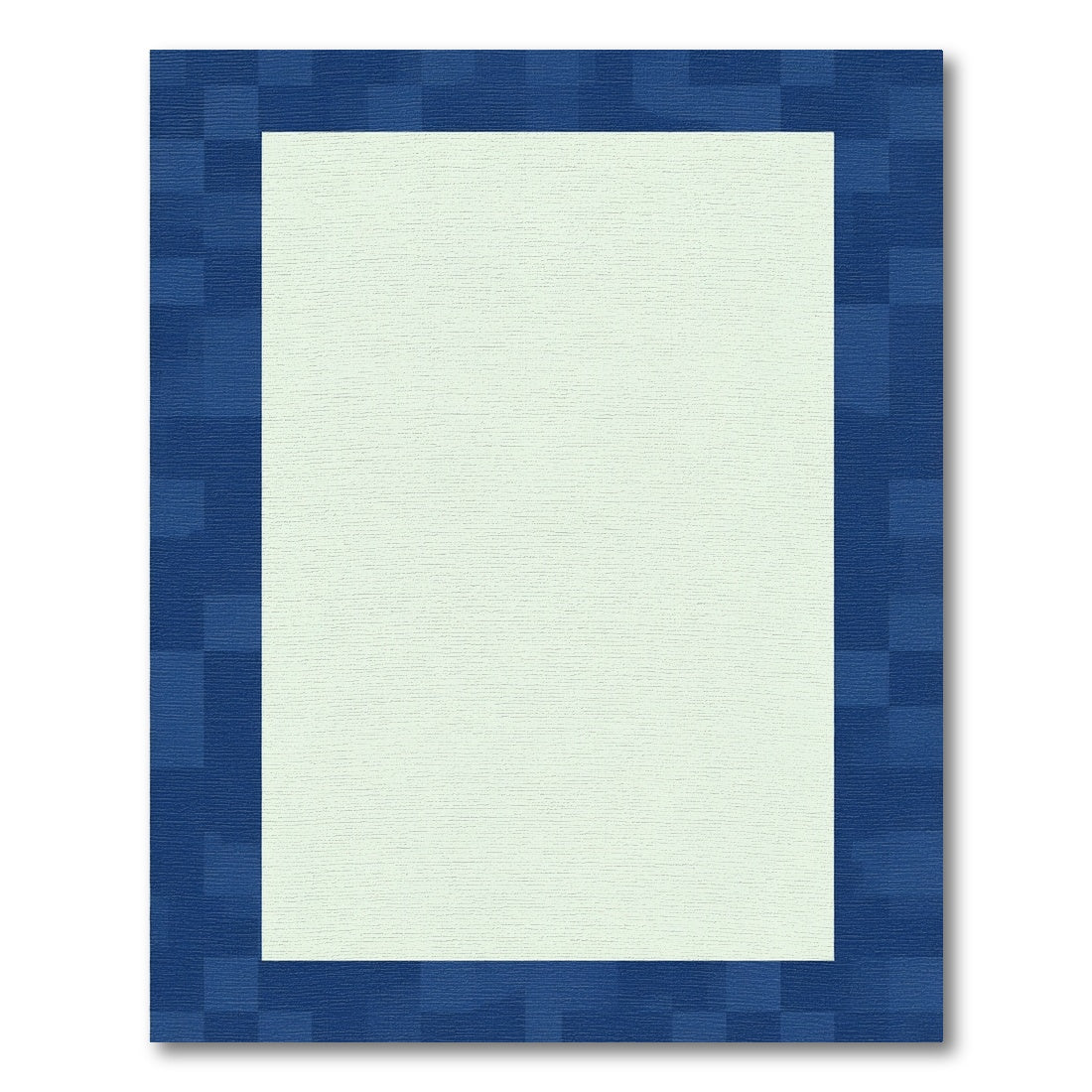 Deep Blue Pixelated Border Rectangular Rug