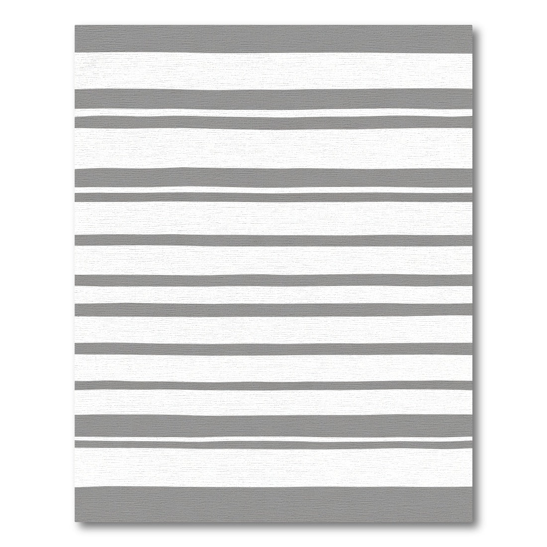 Chic Gray White Horizontal Stripe Rug