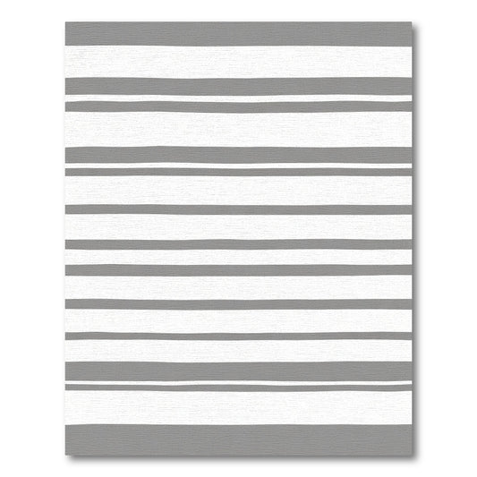 Chic Gray White Horizontal Stripe Rug