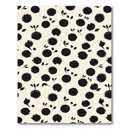 Cream Black Spiky Circles Organic Growth Rug